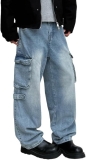 LOGEQI Mens Baggy Cargo Jeans Wide Leg Hip Hop Jeans Review baggy jeans baggy
