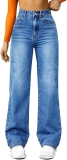 FUNUCA Straight Leg Jeans for Women,High Waisted Wide Review abercrombie jeans