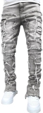 FantasyGears Mens Stacked Ripped Jeans Y2k Distressed Review stacked jeans