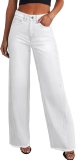 Sidefeel Women’s Wide Leg Jeans High Waisted Stretchy Review white jeans