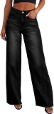 Sidefeel Women’s Wide Leg Jeans High Waisted Stretchy Review black jeans black