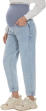 POSHGLAM Women’s Maternity Boyfriend Jeans Over Belly Review maternity jeans