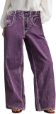 Flamingals Wide Leg Jeans for Women Mid Waist Baggy Review purple jeans