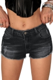 ELLEVEN Low Rise Raw Hem Mini Jean Shorts for Women, Review jean shorts
