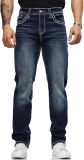 Men’s Stretch Denim Jeans Classic Jeans with Review rock revival jeans