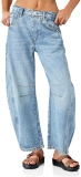 PLNOTME Women’s Baggy Boyfriend Jeans Vintage Wide Leg Review barrel jeans