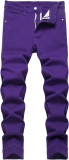 LZLER Mens Jeans Slim Fit Stretch Jeans Comfort Casual Review purple jeans