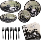 24 Sets Halloween Tableware, Include Plates & Napkins & Review halloween tableware