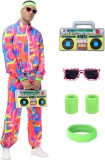 80s Outfit for Men Women,Neon Retro Tracksuit 90s Review halloween couple costumes