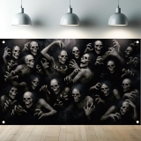 Halloween Skeleton Ghouls Backdrop 71 X 43 Inch Creepy Review halloween banners