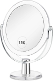 CLSEVXY Vanity Makeup Mirror with Stand, 1X/15X Review makeup mirror