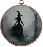 HIWGGSP 10″ Witch Dark Vintage Circular Round Wall Review halloween decor trends