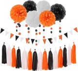 Black White Orange Halloween Party-Decorations – 23pcs Review halloween party decorations