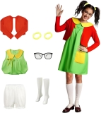 La Chilindrina Costume Dress for Women Green Dress Red Review halloween cosplay outfits