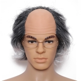 Gvhntk Short Curly Old Man Bald Cap Wig Mad Gray Review halloween funny costumes