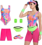 80s Women’s Workout Costume,Adult 80s Outfit, Swimwear Review halloween couple costumes