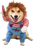 Dog Halloween Costume,Funny Chucky Dog Costume with Pet Review halloween funny costumes