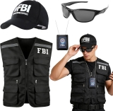 4pcs FBI Costume Men Women, FBI Agent Costume Include Review halloween costumes