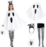 4Pcs Ghost Costume Adult,Women Halloween Poncho Set Review halloween costumes for adults