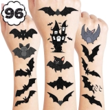 96 PCS Bat Halloween Pre-Cut Temporary Tattoos Birthday Review halloween party decoration ideas