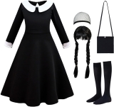 Black Costume Girls with Wig Socks Kids Toddler Black Review halloween cosplay outfits