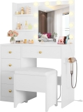 IRONCK Vanity Desk with Mirror and Lights, Small Makeup Review makeup vanity with lights