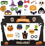 Lucleag Halloween Photo Booth Props Kit, 24Pcs Photo Review halloween photo booth props