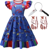 Girls Princess Flying Sleeve Dress Kids Halloween Role Review halloween scary costumes