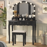 Tiptiper Vanity Desk, Makeup Vanity with Lighted Review makeup vanity with lights