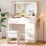 LIVELYGLOW Makeup Vanity Desk with Charging Station & Review makeup vanity