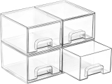 Vtopmart 4 Pack Small Clear Stackable Storage Review makeup organizer