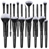 Bueart Design 19Pcs ULTRA SOFT Black labeled DENSE HAIR Review best makeup brushes