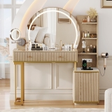 iPormis Makeup Vanity Desk with Round Mirror and Review makeup vanity