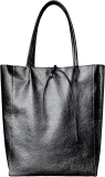 Italian Metallic Calf Leather Tote Bag for Women with Review hermes bags