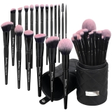 Bueart Design 18Pcs Pro Deluxe Fuchsia Pink Black Review best makeup brushes