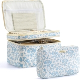 HBselect 2Pcs Travel Makeup Bag, Large Cotton Quilted Review makeup bags