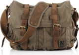 Sechunk Vintage Military Leather Canvas Laptop Bag Review bags messenger bag
