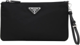 Prada Black Tessuto Nylon Pouch Case Clutch w Silver Review prada bag and purse