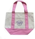 Trader joes Mini Pastel Canvas Tote Bags (1, Pink) Review trader joeʼs micro tote bags