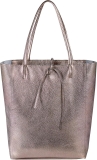 Italian Metallic Calf Leather Tote Bag for Women with Review hermes bags