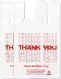 YoYoRain White Thank you T shirt bag, Grocery shopping Review bags