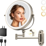 IMIKONA 9″ Wall Mounted Lighted Makeup Mirror,4000mAh Review makeup mirror