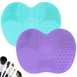2 Pcs Silicone Make Up Brush Cleaning Mat, Makeup Brush Review how to clean makeup brushes