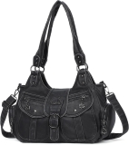 Angel Kiss Hobo Bags for Women Vegan Leather Shoulder Review black shoulder bag