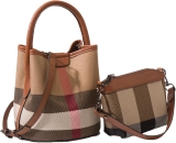 Tote Bag for Women, Leather Plaid Bucket Shoulder Bag Review burberry bag