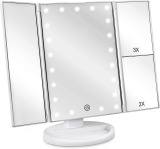 deweisn Floor Mount Tri-Fold Lighted Vanity Mirror with Review makeup mirror