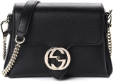 Gucci Interlocking G Black Leather Chain Shoulder Bag Review gucci bag gucci