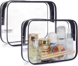 BAGSMART Clear Toiletry Bag, 2 Pack TSA Approved Travel Review makeup bag
