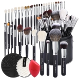Bueart Design Pro makeup Artist 34Pcs Deluxe Real Goat Review makeup brushes