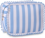 Stripe Ruffle Makeup Bag,Large Travel Cute Cosmetic Bag Review makeup bags